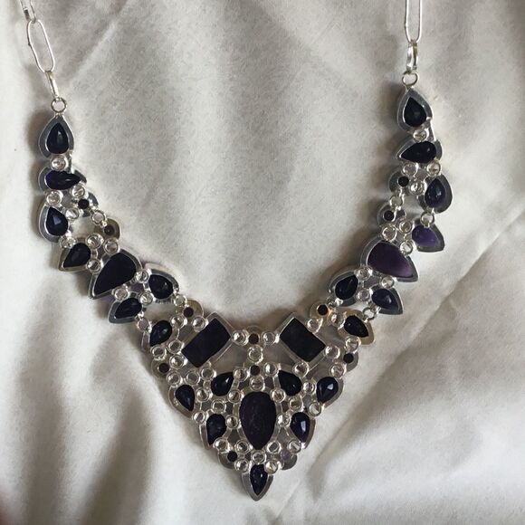 NWOT. Sterling Silver Sage Amethyst Adj. Necklace - Picture 13 of 16